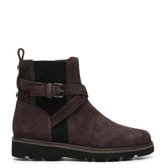 DONALD PLINER CAPTAIN Buckled Lug Sole Bootie, Suede, Dark Brown, Size 12, NWT - Picture 11 of 16